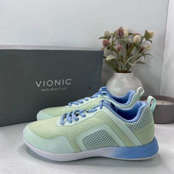 Vionic Jojo Ombre Walking Sneaker Blue/Green Sporty Low Top Women's 8.5 Wide NWB - Picture 1 of 10